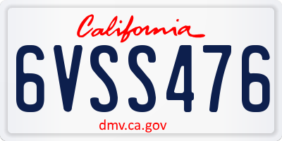 CA license plate 6VSS476