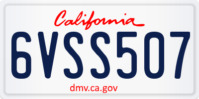 CA license plate 6VSS507