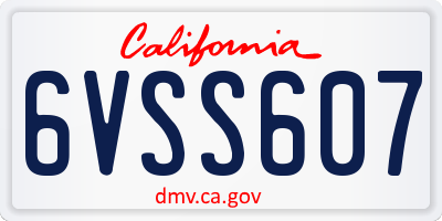 CA license plate 6VSS607