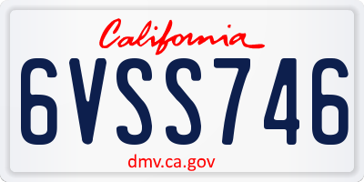 CA license plate 6VSS746