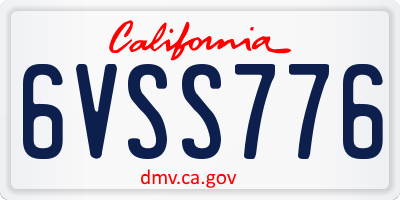 CA license plate 6VSS776