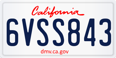 CA license plate 6VSS843