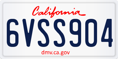 CA license plate 6VSS904