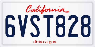 CA license plate 6VST828