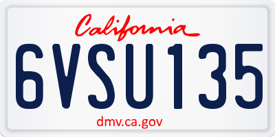 CA license plate 6VSU135