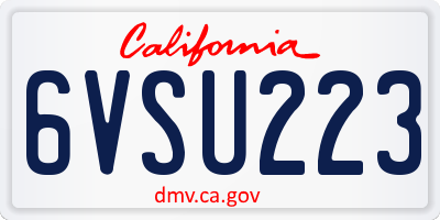 CA license plate 6VSU223