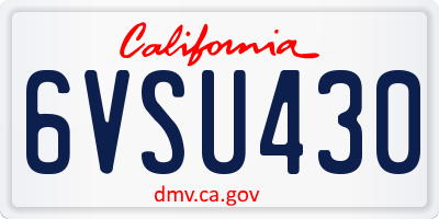 CA license plate 6VSU430
