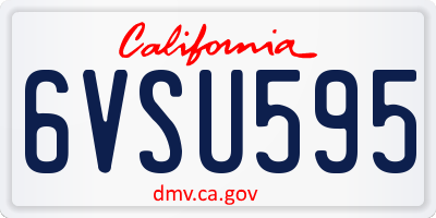 CA license plate 6VSU595