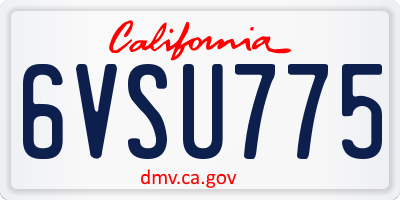 CA license plate 6VSU775