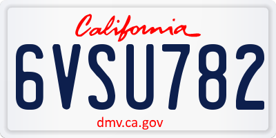CA license plate 6VSU782