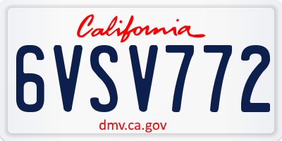 CA license plate 6VSV772
