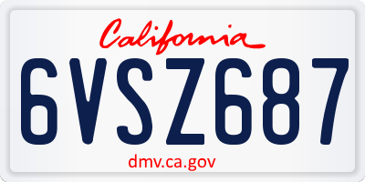 CA license plate 6VSZ687