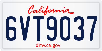 CA license plate 6VT9037