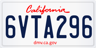 CA license plate 6VTA296