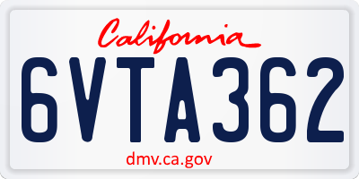 CA license plate 6VTA362