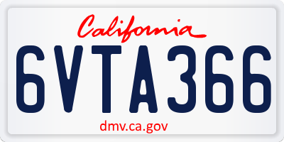 CA license plate 6VTA366