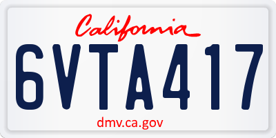CA license plate 6VTA417