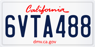 CA license plate 6VTA488