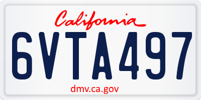 CA license plate 6VTA497