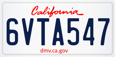 CA license plate 6VTA547