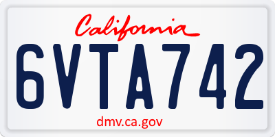 CA license plate 6VTA742