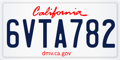 CA license plate 6VTA782