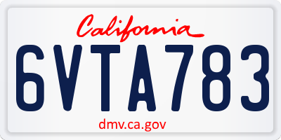CA license plate 6VTA783