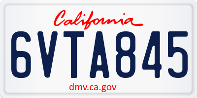 CA license plate 6VTA845