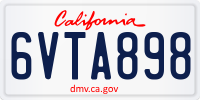 CA license plate 6VTA898