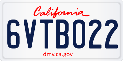 CA license plate 6VTB022