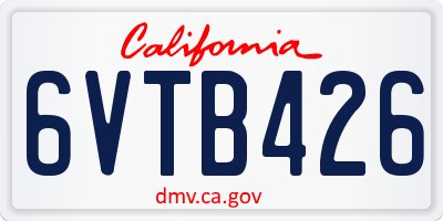 CA license plate 6VTB426