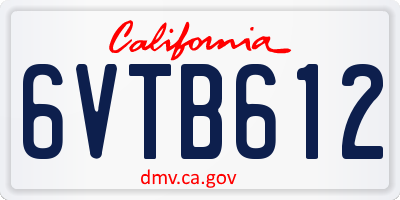 CA license plate 6VTB612