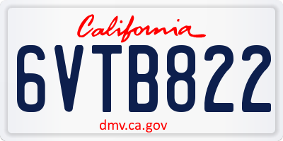 CA license plate 6VTB822