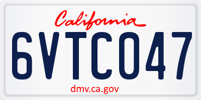 CA license plate 6VTC047
