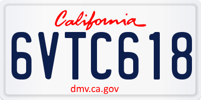 CA license plate 6VTC618