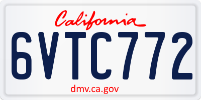CA license plate 6VTC772