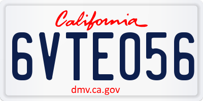 CA license plate 6VTE056