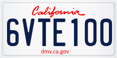CA license plate 6VTE100