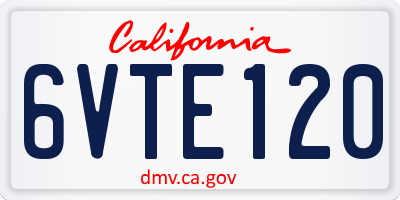 CA license plate 6VTE120