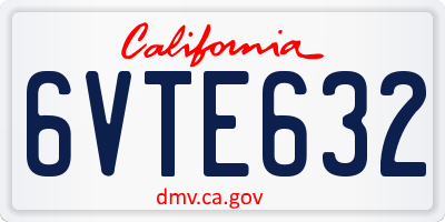 CA license plate 6VTE632