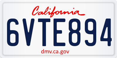 CA license plate 6VTE894