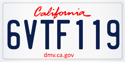 CA license plate 6VTF119