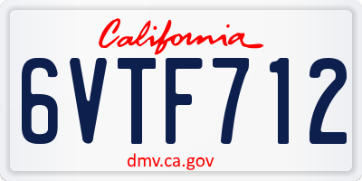 CA license plate 6VTF712