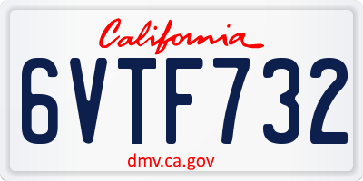 CA license plate 6VTF732