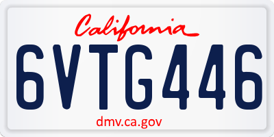 CA license plate 6VTG446