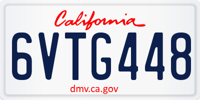 CA license plate 6VTG448
