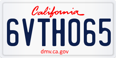 CA license plate 6VTH065