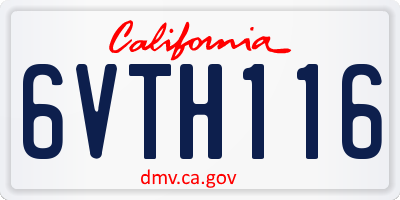 CA license plate 6VTH116
