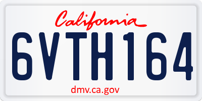 CA license plate 6VTH164