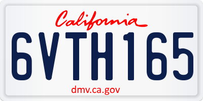 CA license plate 6VTH165